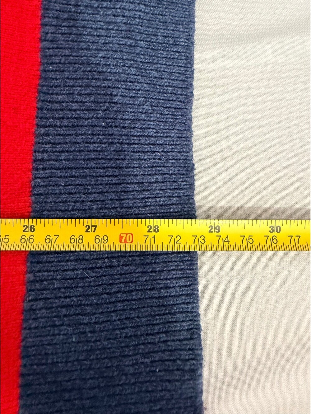 Gap Merino Wool Blend Striped Crewneck Sweater Red Navy Size L - Picture 7 of 9